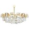 Large Gilt Brass and Crystal Glass Chandelier by Palwa, Germany, 1960s, Image 1