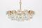 Large Gilt Brass and Crystal Glass Chandelier by Palwa, Germany, 1960s, Image 4