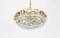 Large Gilt Brass and Crystal Glass Chandelier by Palwa, Germany, 1960s 3