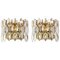 Golden Gilded Brass and Crystal Sconces from Palwa, Germany, 1970s, Set of 2, Image 1