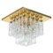 Large Brass Crystal Glass Chandelier from Limburg, Germany, 1960s 1