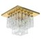 Large Brass Crystal Glass Chandelier from Limburg, Germany, 1960s, Image 1