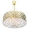 Large Pendant Light in Aged Brass Glass from Rupert Nikoll, Austria, 1960s 1