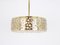 Large Pendant Light in Aged Brass Glass from Rupert Nikoll, Austria, 1960s 5