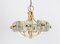 Large Brass and Crystal Glass Pendant from Sische, Germany, 1970s 7