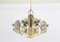 Large Brass and Crystal Glass Pendant from Sische, Germany, 1970s 4