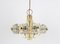 Large Brass and Crystal Glass Pendant from Sische, Germany, 1970s 2