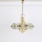 Large Brass and Crystal Glass Pendant from Sische, Germany, 1970s 3