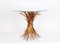 Tavolino da caffè Regency dorato a forma di palma e grano di Hans Kögl, anni '70, set di 2, Immagine 5