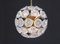 Lámparas de araña Sputnik florales de vidrio y latón, años 60, Imagen 7