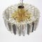 Brass and Crystal Glass Light Fixture Floria from Kalmar, Austria, 1970s, Image 5