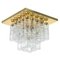 Large Brass and Crystal Glass Chandelier by Limburg, Germany, 1960s 1