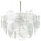 Large Murano Blatt Ice Glass Chandelier from Kalmar, Austria, 1960s 1