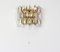 Golden Gilded Brass and Crystal Sconces from Palwa, Germany, 1970s, Set of 2, Image 3