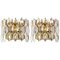 Golden Gilded Brass and Crystal Sconces from Palwa, Germany, 1970s, Set of 2, Image 1