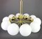 Large Opal Globes Chandelier from Kaiser, Germany, 1970s 6