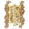 Goldene Wandleuchte aus vergoldetem Messing & Kristallglas von Palwa, 1960er 1