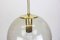 German Brass with Smoked Glass Ball Pendant from Limburg, 1970s 6