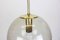 German Brass with Smoked Glass Ball Pendant from Limburg, 1970s, Image 6