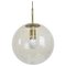 German Brass with Smoked Glass Ball Pendant from Limburg, 1970s 3