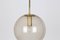 German Brass with Smoked Glass Ball Pendant from Limburg, 1970s 12