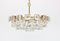 Large German Gilt Brass and Crystal Glass Chandelier from Palwa, 1960s 4