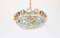 Large German Gilt Brass and Crystal Glass Chandelier from Palwa, 1960s, Image 3