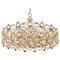 German Gilt Brass and Crystal Chandelier by Sciolari for Palwa, 1970s 1