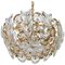 Petite German Gilt Brass and Crystal Glass Encrusted Chandelier from Palwa, 1970s 1