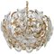 Petite German Gilt Brass and Crystal Glass Encrusted Chandelier from Palwa, 1970s, Image 1