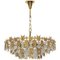 Large German Gilt Brass and Crystal Glass Chandelier by Palwa, 1960s 3