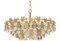 Large German Gilt Brass and Crystal Glass Chandelier by Palwa, 1960s, Image 2