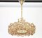 Lámparas de araña alemanas de latón dorado y cristal con incrustaciones de Palwa, años 70, Imagen 10