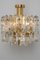 Gilt Brass and Crystal Glass Light Fixture from Kalmar, Austria, 1970s 6