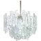 Large Murano Ice Glass Chandelier from Kalmar, Austria, 1960s, Image 1