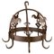 Wrought Iron and Metal Rooster Hanging Pot Rack 1