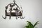 Wrought Iron and Metal Rooster Hanging Pot Rack 12