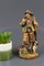 Hand Carved and Hand Painted Wooden Sculpture of a Hunter with Dog, Image 2