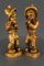 German Hand Carved Wood Figurative Sculptures of Two Boy Musicians, Set of 2 15