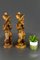 German Hand Carved Wood Figurative Sculptures of Two Boy Musicians, Set of 2 4
