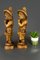 German Hand Carved Wood Figurative Sculptures of Two Boy Musicians, Set of 2 10