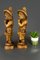 German Hand Carved Wood Figurative Sculptures of Two Boy Musicians, Set of 2, Image 10