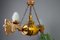 Lámpara de araña alemana de madera tallada con dos luces, Imagen 7