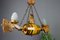 Lámpara de araña alemana de madera tallada con dos luces, Imagen 13