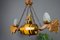 German Carved Wood Two-Light Wine Cellar Chandelier, Image 15