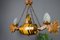 Lámpara de araña alemana de madera tallada con dos luces, Imagen 10