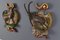 Baroque Style Carved Wood Wall Decorations with Deer and Ibex Figures, Set of 2 3