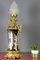 Grande Lampe de Bureau Style Chinoiserie en Bronze Doré et Porcelaine Peinte à la Main, France 5