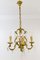Lámpara de araña estilo Luis XV de bronce y cristal con cuatro luces, Imagen 2