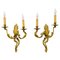 French Louis XV Style Two-Light Bronze Sconces, Set of 2 1